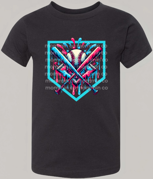 Pink & blue drip X baseball