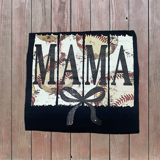 Rugged Baseball Mama w/Bow